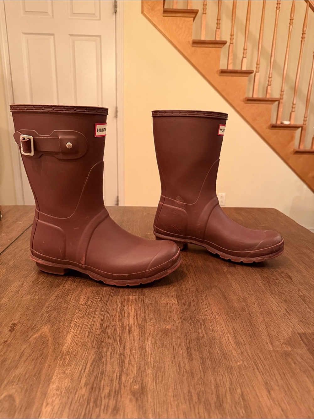 Hunter Short Waterproof Boots in Deep Burgundy